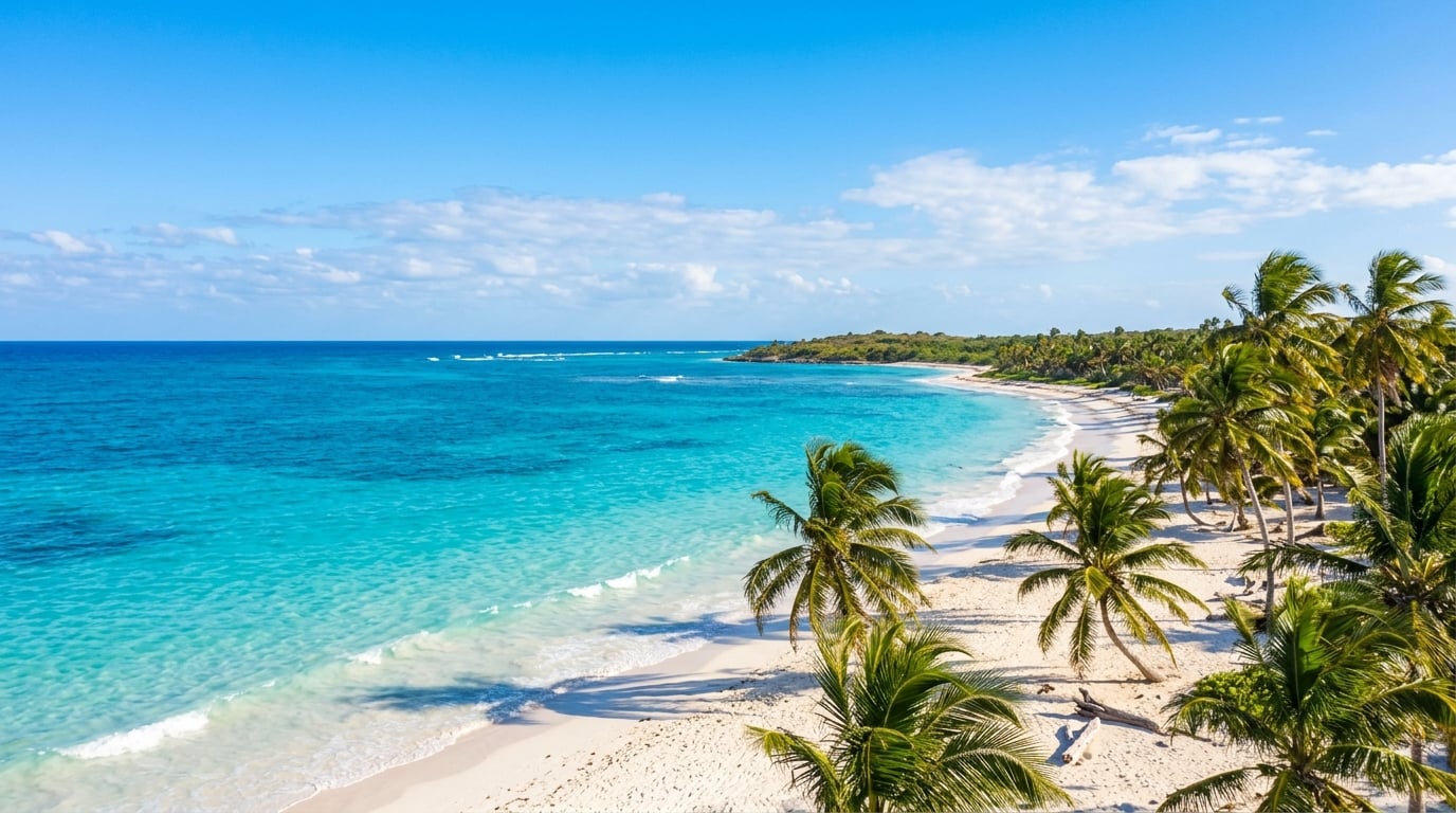 Destino turístico con playa paradisíaca y aguas cristalinas
